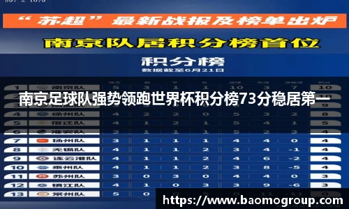 南京足球队强势领跑世界杯积分榜73分稳居第一