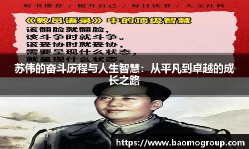 苏伟的奋斗历程与人生智慧：从平凡到卓越的成长之路